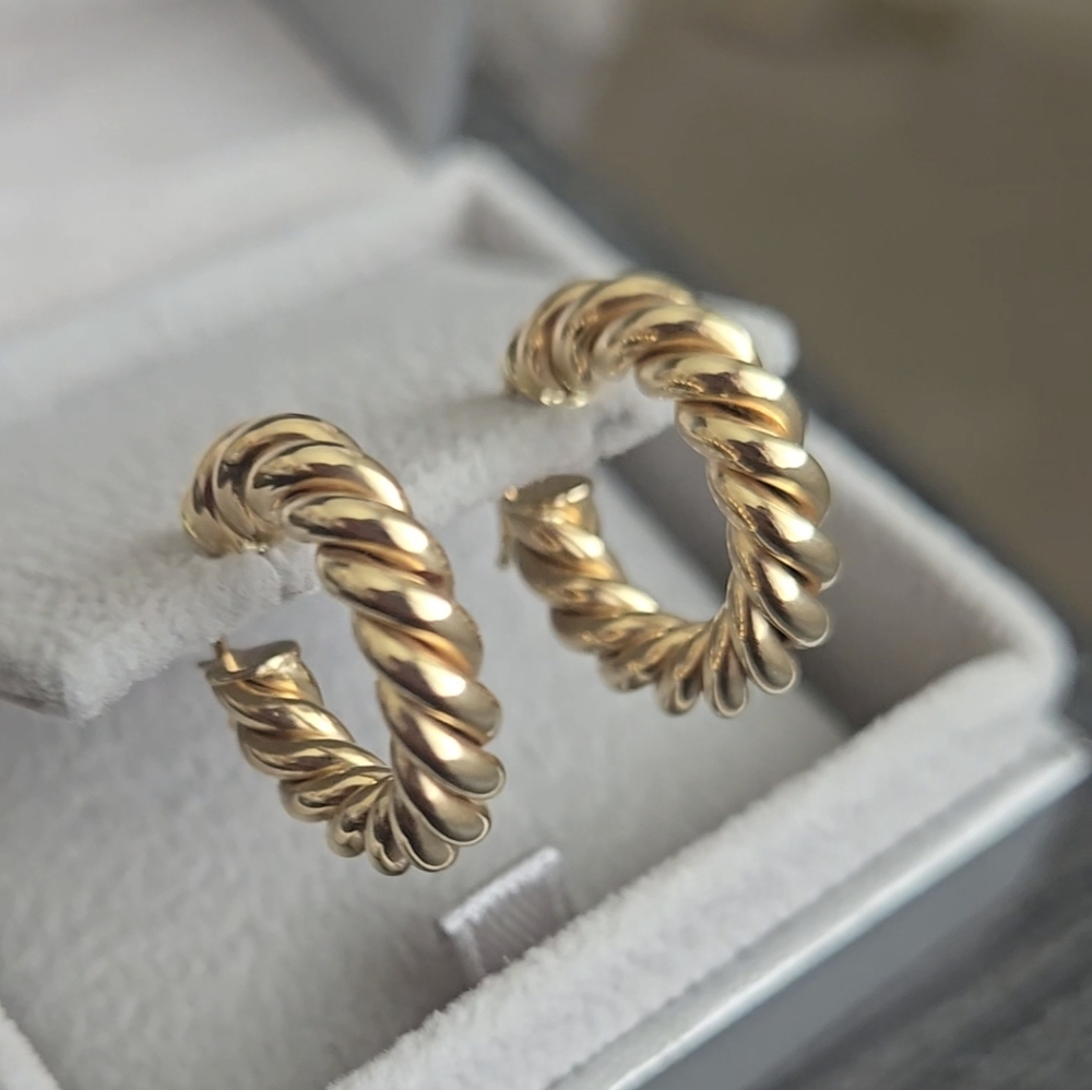 Gold Twisted Rope 14k yellow gold hoop earrings, NORDSTROM exclusive.